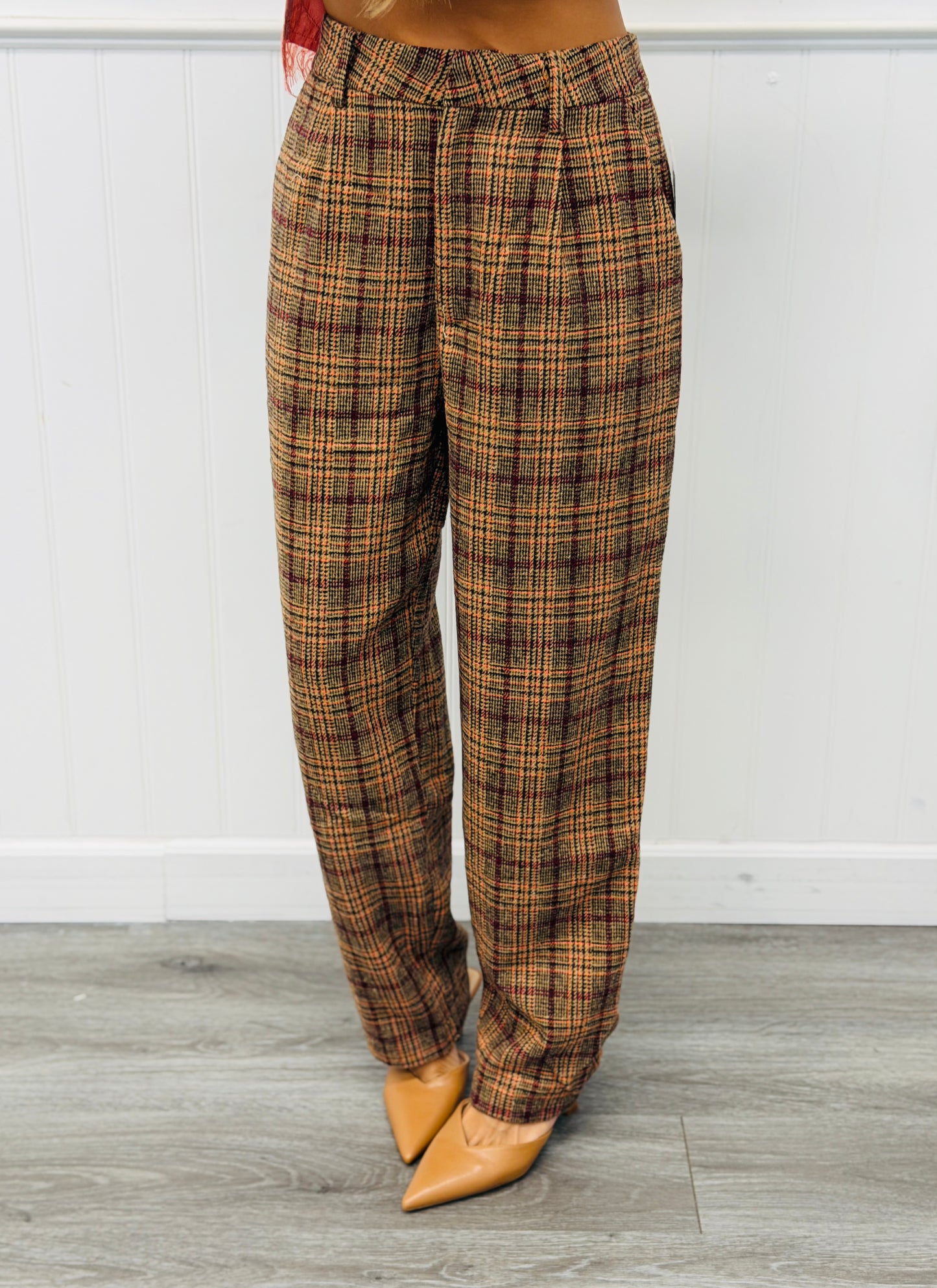 Brown/Orange Plaid Trousers (Reg & Plus)