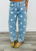 Lt. Denim Polka Dot Cuffed Hem Barrel Pants (Reg.)