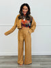 Latte Suede Pleated Trousers (Reg.)