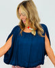 Grecian Drape Bubble Blouse (Reg.) - 7 Colors