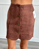 Brown Suede Mini Skirt (Reg & Plus)