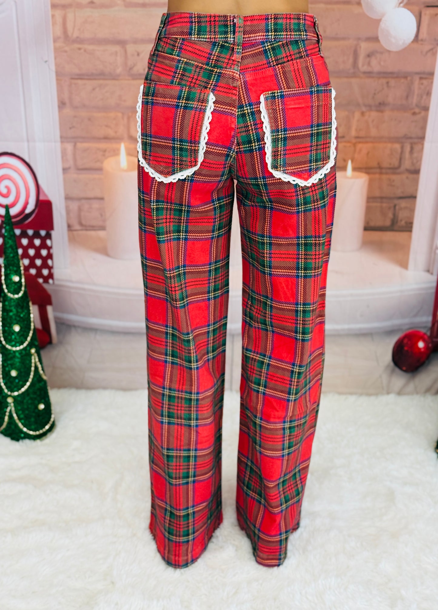Yuletide Plaid Denim Pants (Reg.)