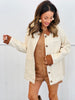 Cream Contrast Collar Barn Jacket (Reg.)