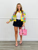 Queen Of Sparkles Pastel Colorblock Pumpkin Button Up Cardigan (Reg. and Plus)