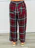 Burgundy Plaid Wide Leg Pants (Reg.)