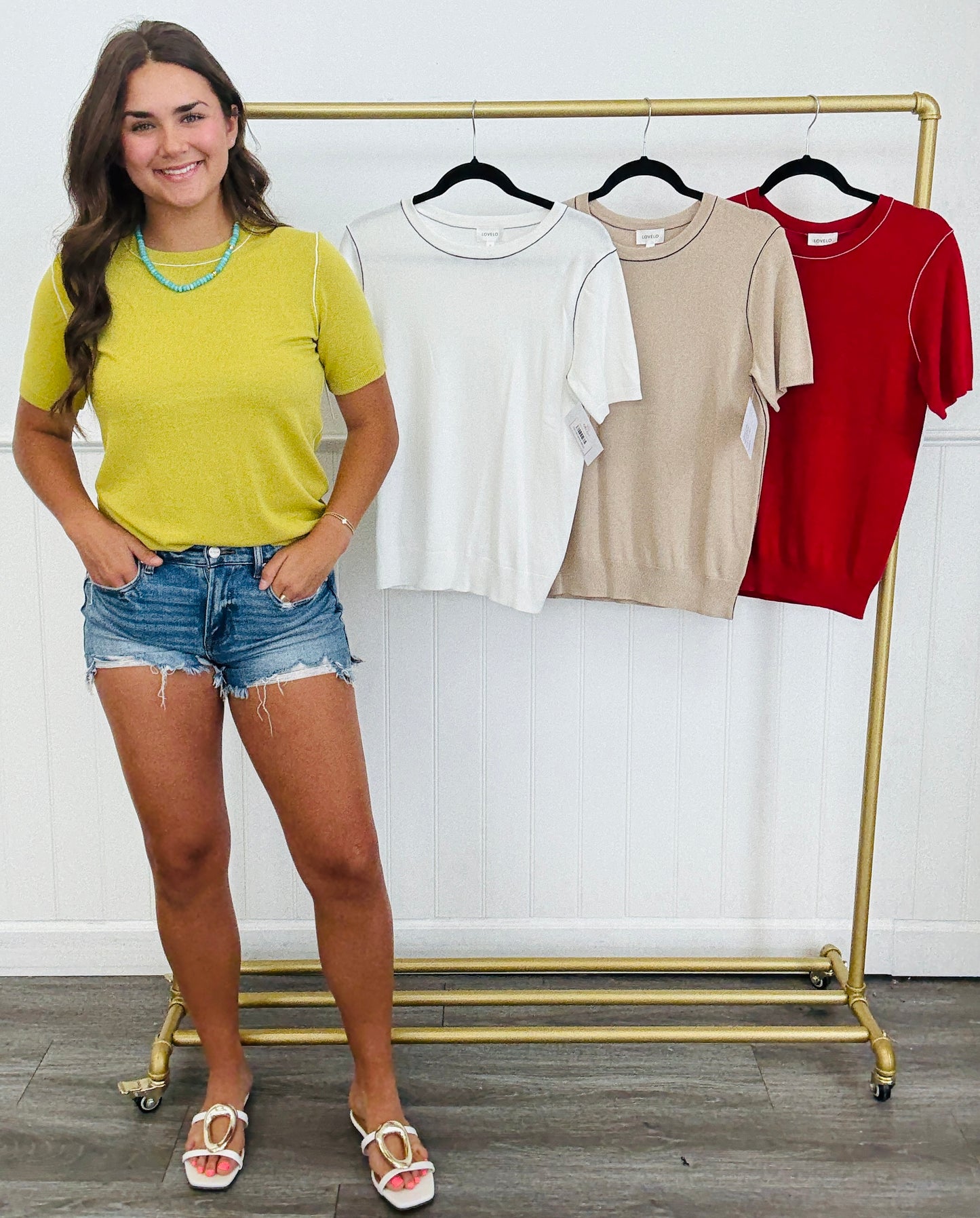Contrast Piping Knit Pullover Top (Reg. & Plus)-4 Colors