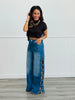 Denim Bow Detailed Side Seam Pants (Reg & Plus)