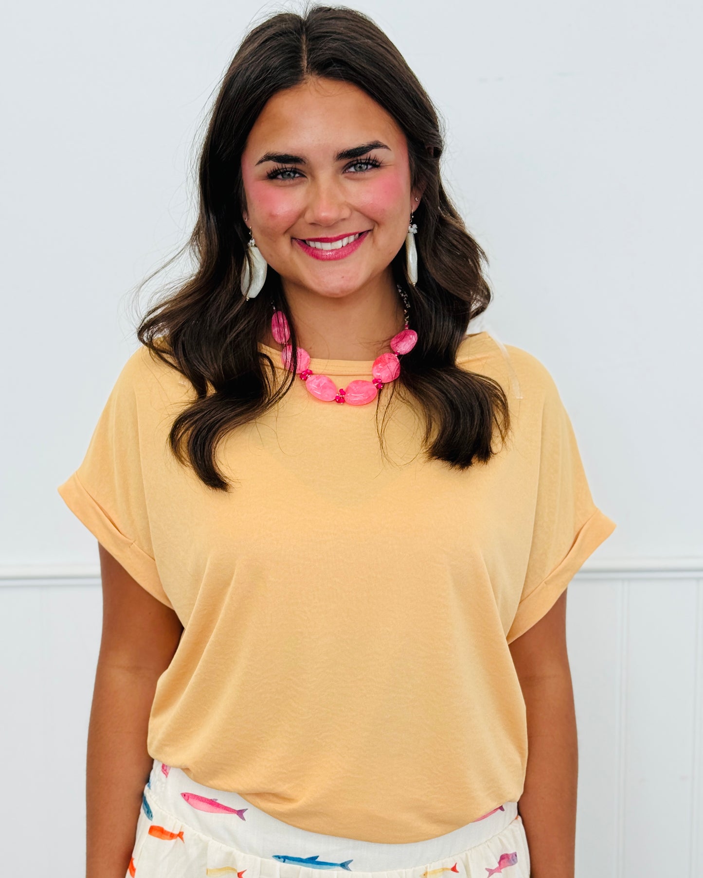 Straw Cuffed Dolman Sleeve Top (Reg.)