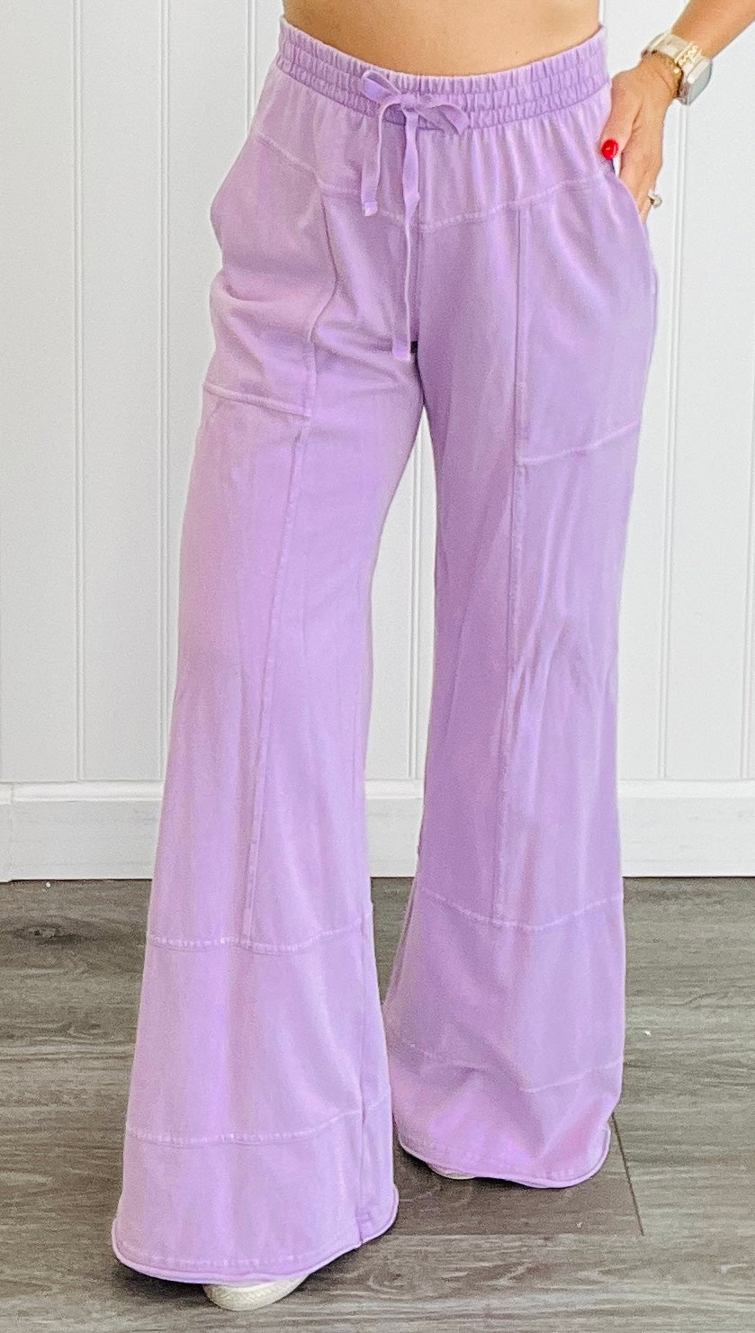 Mineral Washed Full Length Pants (Reg. and Plus) - 4 Colors