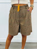 Camel Multi Plaid Dressy Bermuda Shorts (Reg & Plus)