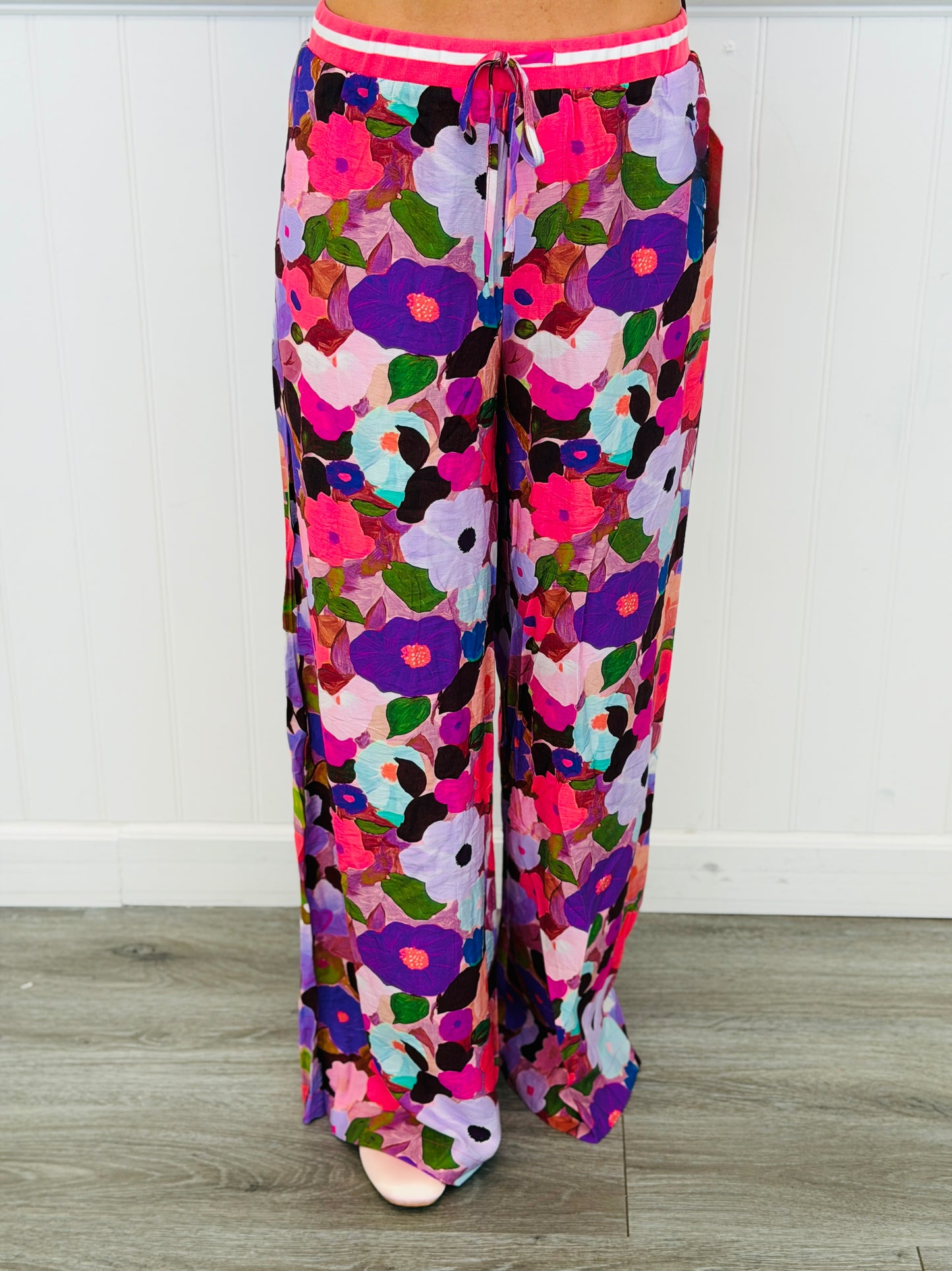 Berry Pink Floral Pocket Pants (Reg & Plus)