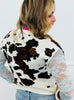 Queen Of Sparkles White & Brown Cow Print Vest (Reg. & Plus)