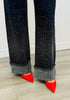 Denim Rhinestone Cuffed Jeans (Reg.)