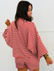 Red Striped Lounge Shorts Set (Reg and Plus)