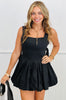 Black Duo Bow Back Mini Dress (Reg)