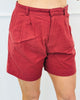 Burgundy Pleated Bermuda Shorts (Reg.)