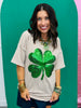 Clover Sequin Short Sleeve Top (Reg. and Plus)