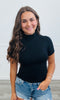 Second Skin Mock Neck Top (One Size)-5 Colors