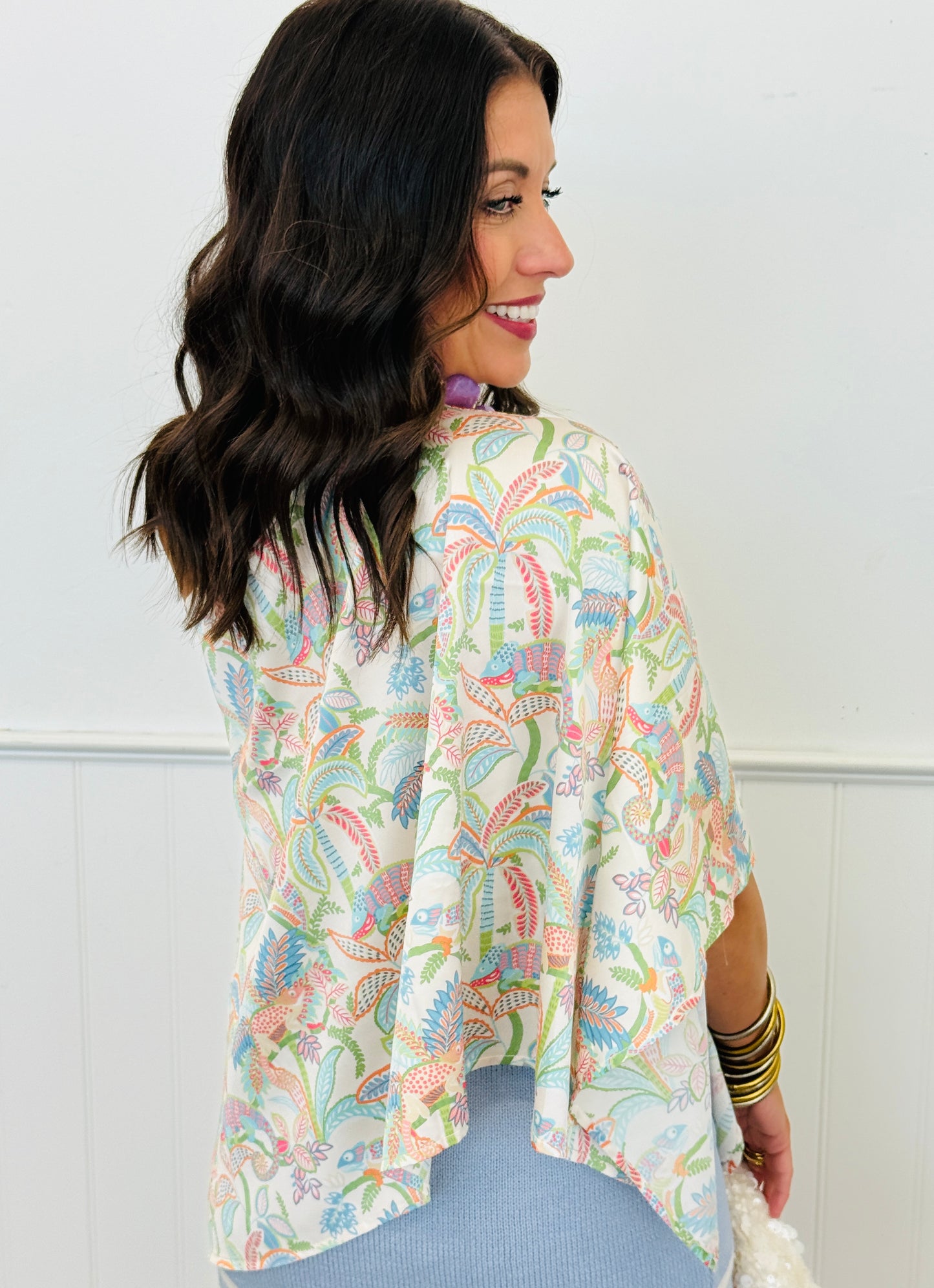 Blue Tropics Poncho Top (Reg & Plus)