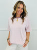 Pink/White Stripe Knit Top (Reg.)