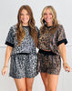 Leopard Sequin Short Sleeve Top (Reg. and Plus) - 2 Colors