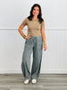 Denim Waist Tie Parachute Pants (Reg.)
