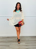 Cream Asymmetric Draped Top (OS & Plus)