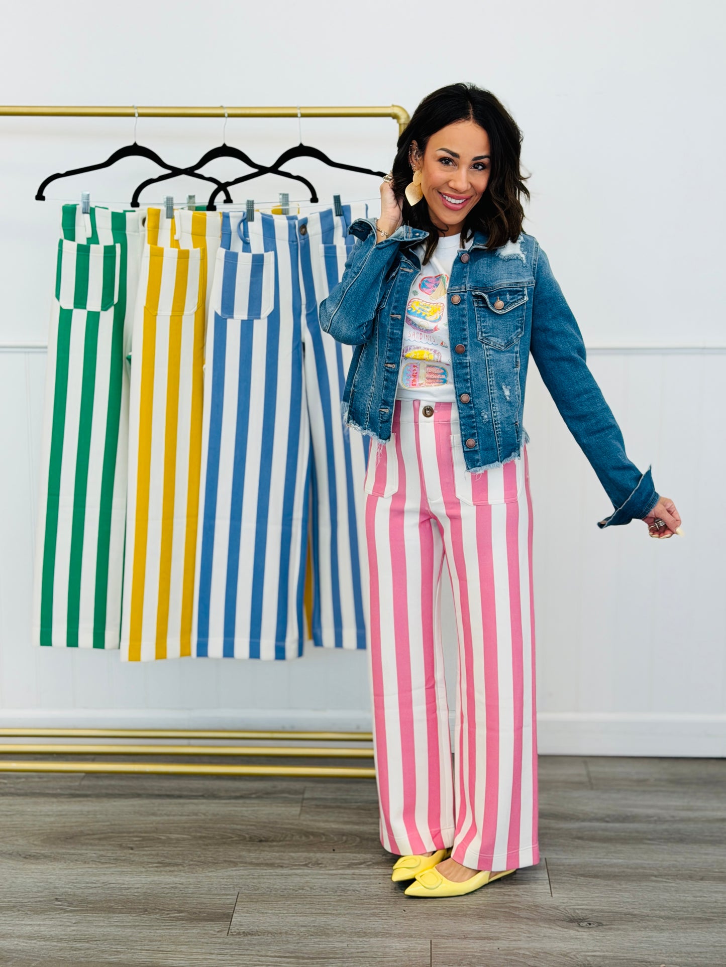 Bold Stripe Ankle Pants (Reg.)-4 Colors