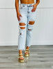 Risen Acid Washed Distressed Ankle Jeans (Reg & Plus)