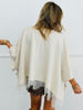 Ivory Lace Hem Detail Poncho Top (Reg.)