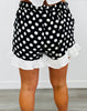 Black Polka Dot Ruffle Hem Shorts (Reg. and Plus) - 2 Colors