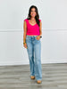 Hot Pink Sweetheart Neck Sleeveless Top (Reg.)