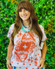Queen Of Sparkles Pink & Orange Polka Dot Logo Tee (Reg. & Plus)