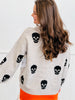 Skull Print Oversized Sweater Top (Reg.)