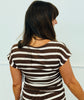 Brown/White Stripe Pullover Top (Reg.)