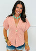 Polka Dot Gold Button Top Remix (Reg.) - 3 Colors