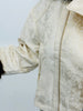 Gold Contrast Faux Fur Collar Zip Up Jacket (Reg. and Plus)