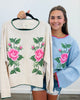 Rose X-Embroidery Jacquard Knit Sweater (Reg.) - 2 Colors