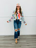 Crochet Squares Button Down Sweater Cardigan (Reg.)