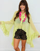 Sheer Mesh Ruffle High Low Blouse (Reg.)- 3 Colors