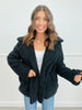 Black Fuzzy Teddy Fur Peacoat (Reg)