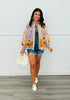 Queen Of Sparkles Striped Butterfly & Sunflower Button Up Top (Reg. and Plus)