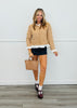 Latte/White Ruffle Detailed Cardigan (Reg.)