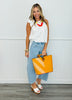 White High Neck Tie Wrap Sleeveless Blouse (Reg.)