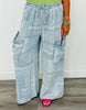 Denim Patchwork Paisley Print Pants (Reg.)-2 Colors