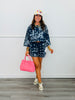 Navy Bandana Paisley Print Henley Top & Shorts Set (Reg.)