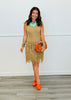 Taupe Fringe Sleeveless Mini Dress (Reg.)