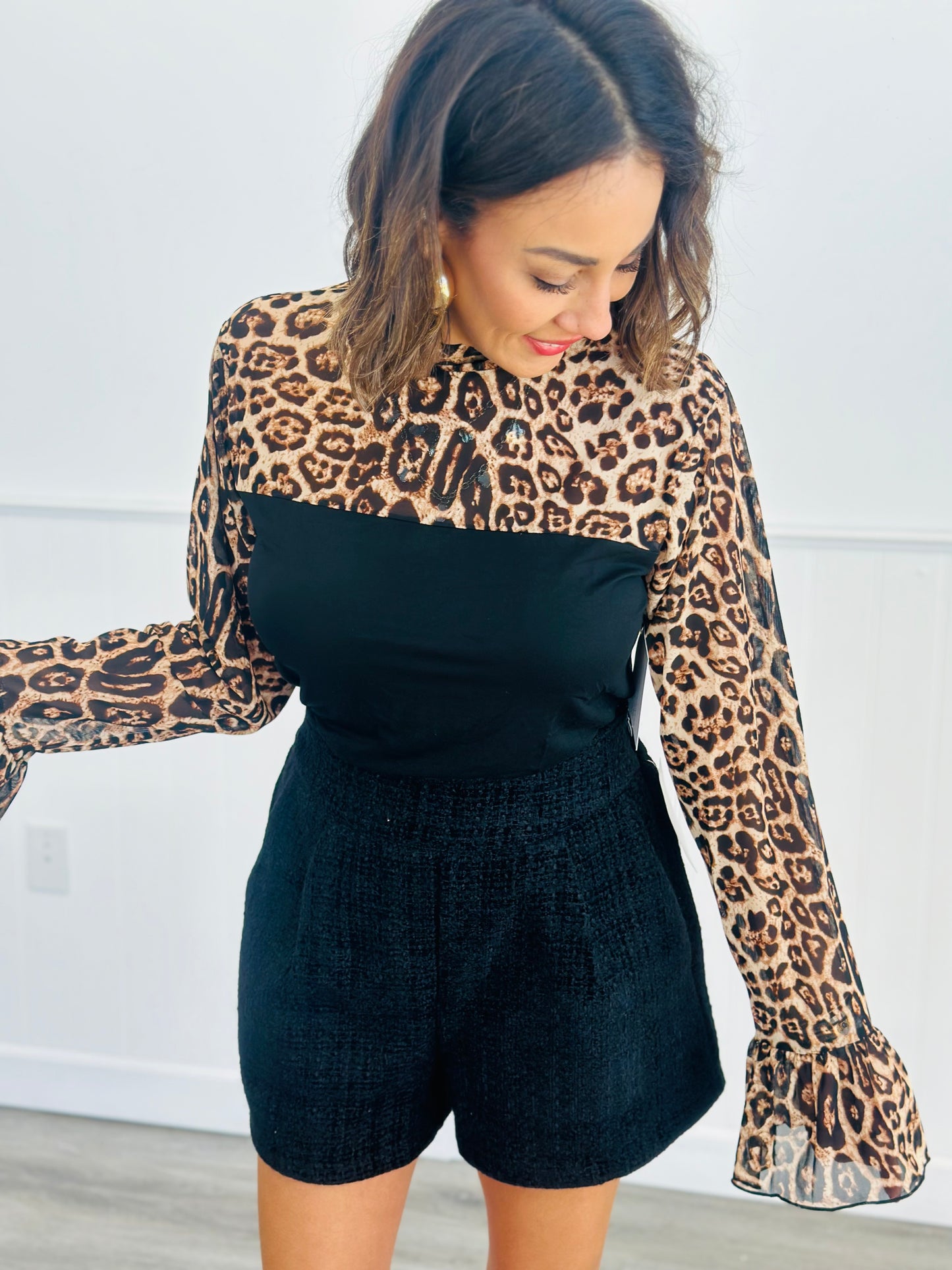 Black & Leopard Nothing To Loose Top (Reg. and Plus)