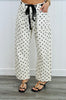 Cream Denim Polka Dot Barrel Pants (Reg.)