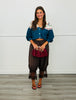 Queen Of Sparkles Blue & Ivory Colorblock Duck Rhinestone Cardigan (Reg. and Plus)